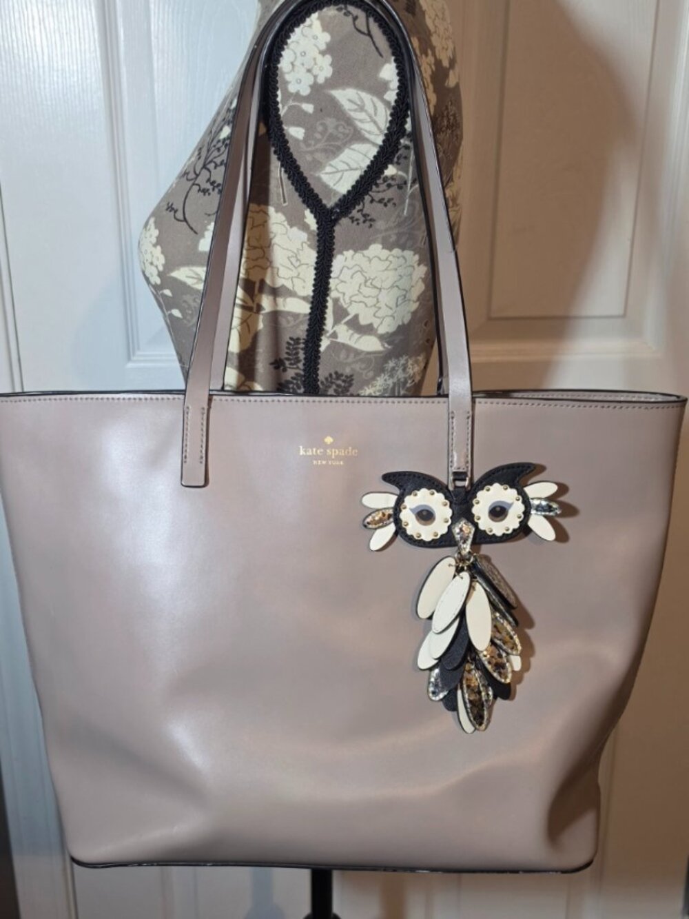kate spade Leather Tote with Owl Charm